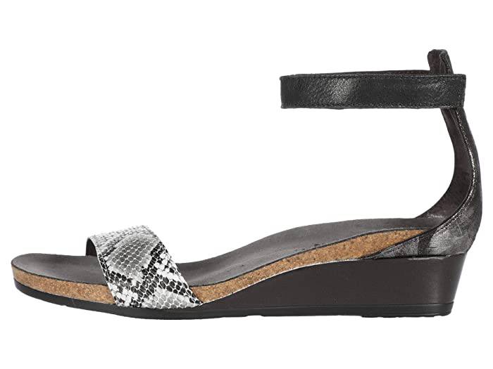 Naot Women's Pixie Grey Cobra Leather Onyx Leather Wedge - Image 3