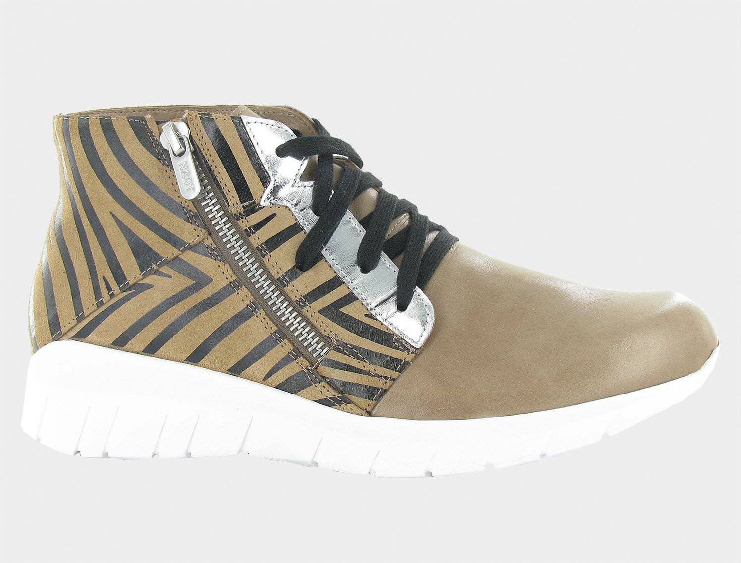 Naot Women's Polaris Arizona Tan Tan Zebra Silver Shoes