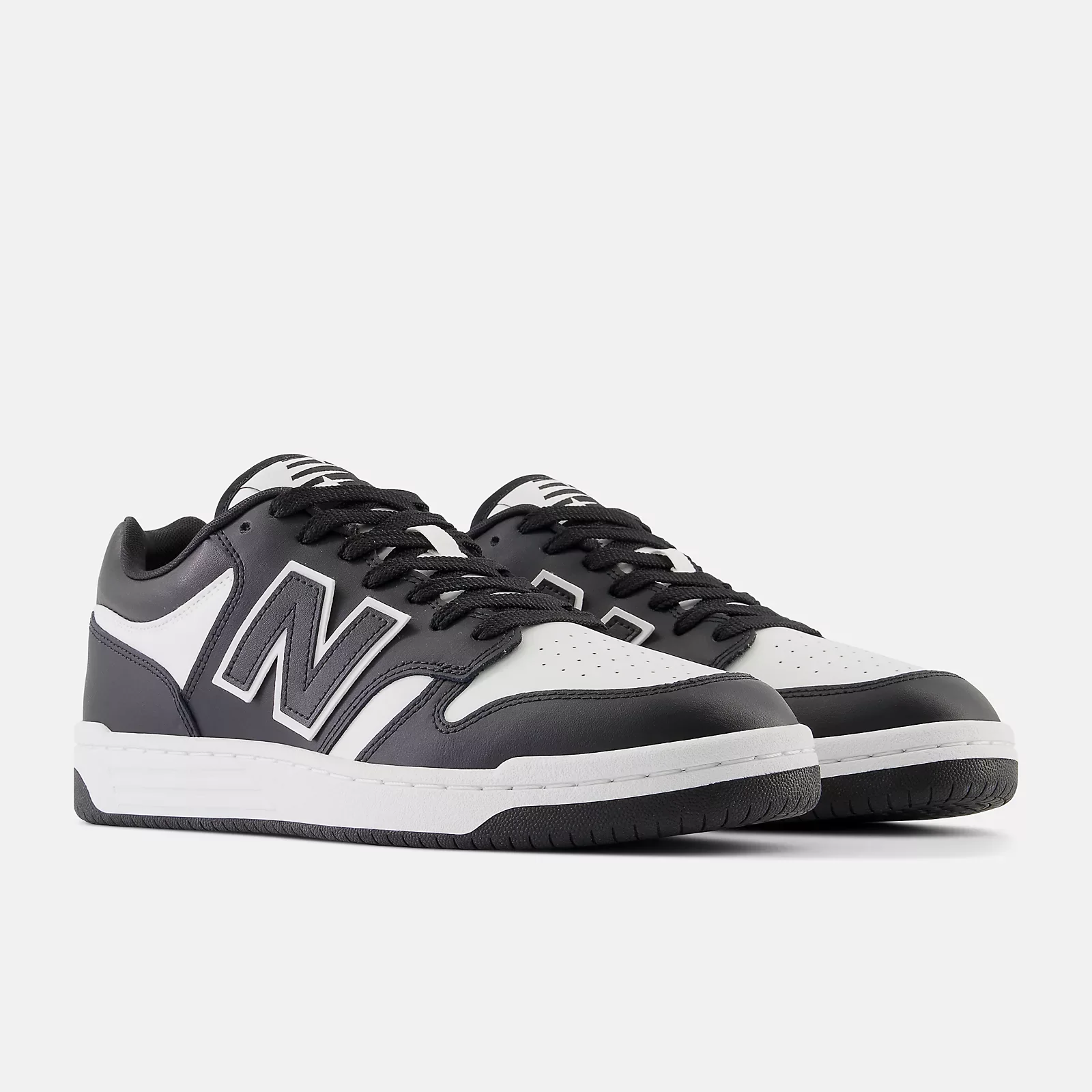 New Balance Unisex BB480LBA White Black - Image 2