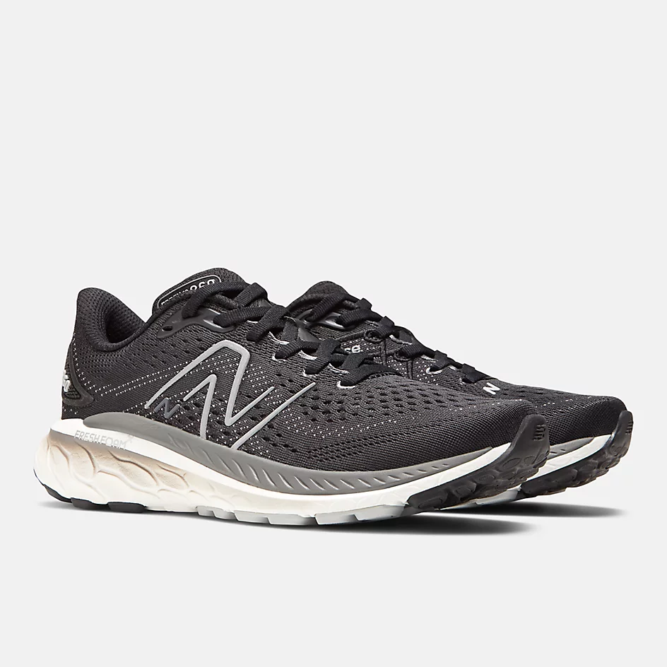 New Balance Women's Fresh Foam X W860K13 Black White Castlerock - Image 3