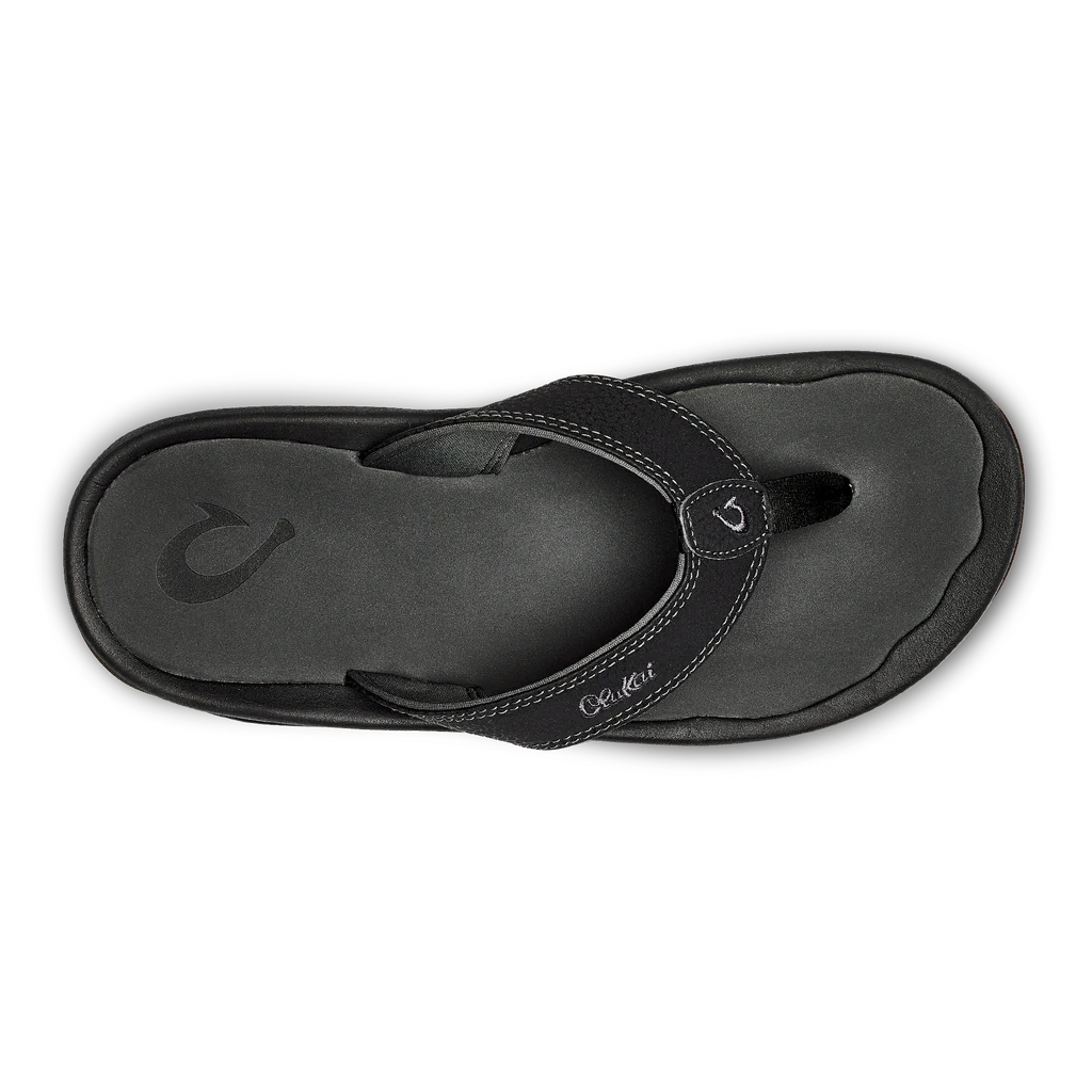 Olukai Men's Ohana Black Dark Shadow Flip-Flop - Image 3