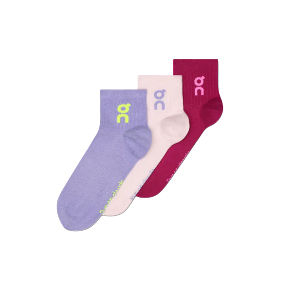 On Unisex Logo Sock High 3P Orchid Comet - Image 5