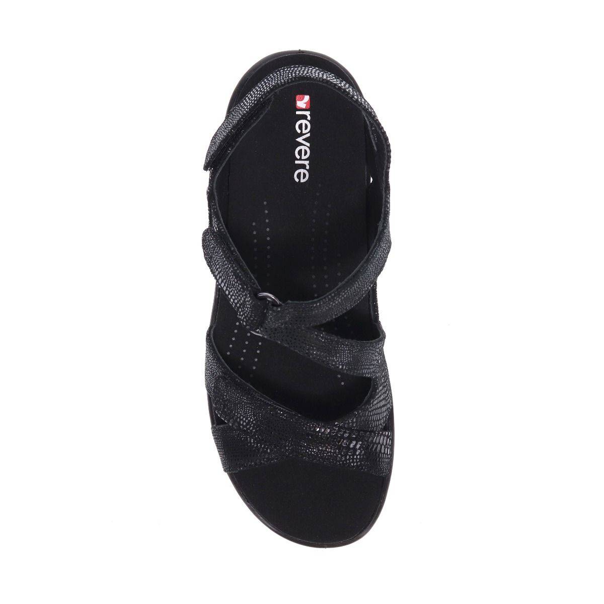 Revere Women's Zanzibar Black Lizard Sandal - Image 3