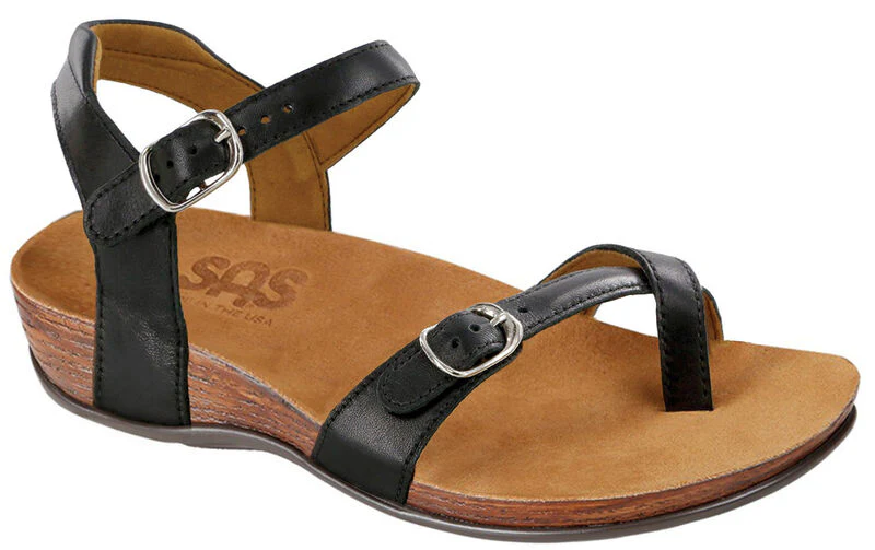 SAS Women's Pampa Toe Loop Sandal Black