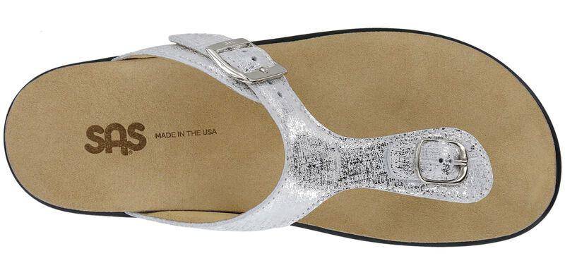 SAS Women's Sanibel Shiny Silver Sandal - Image 5