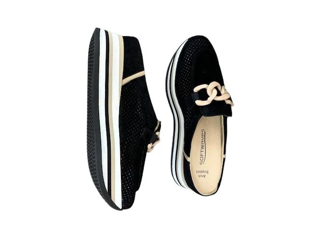 Softwaves Carlisa Loafers Black Camel - Image 4