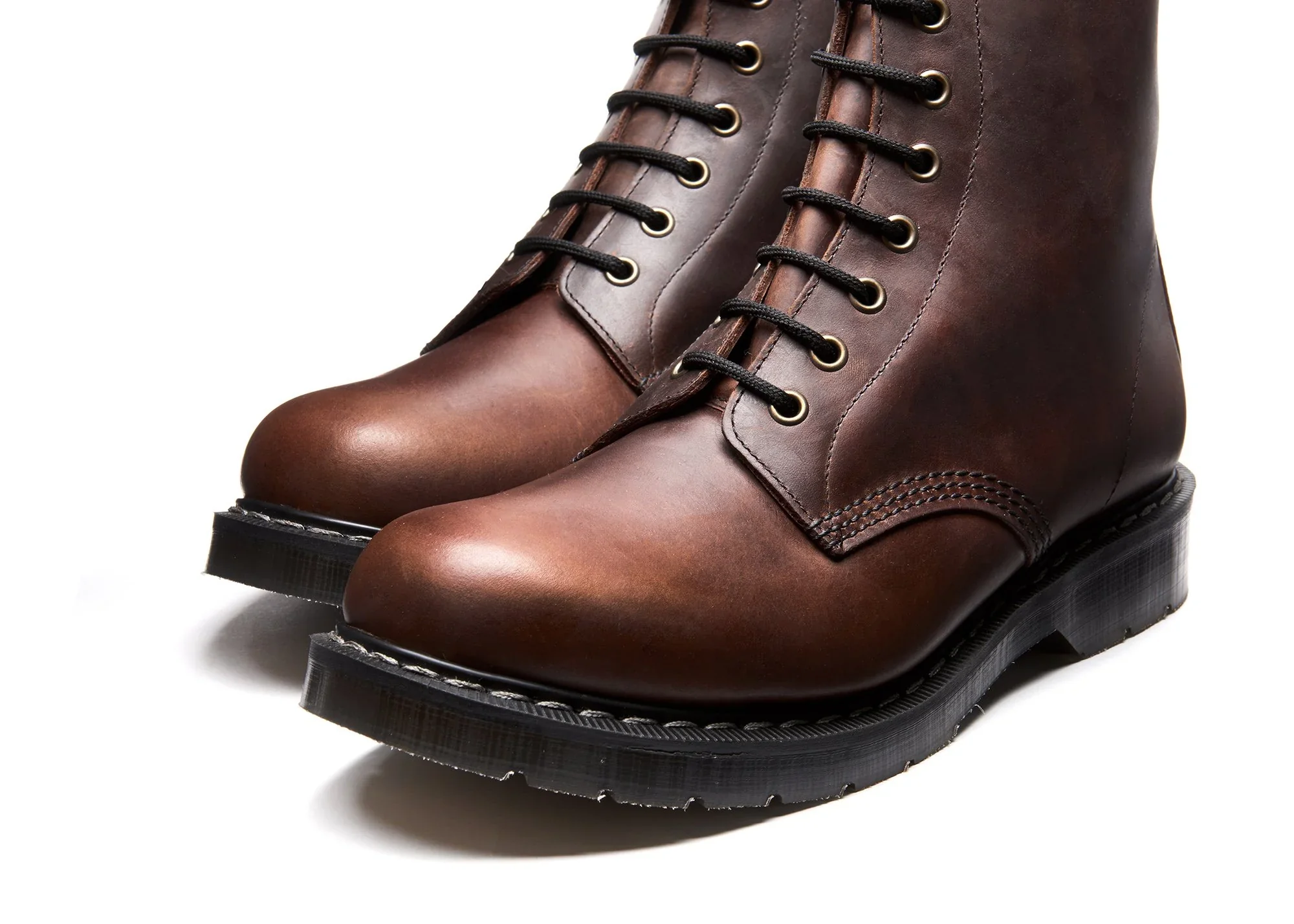Solovair 8 Eye Derby Boot S8-551-CH-G Brown Gaucho Crazy Horse - Image 3