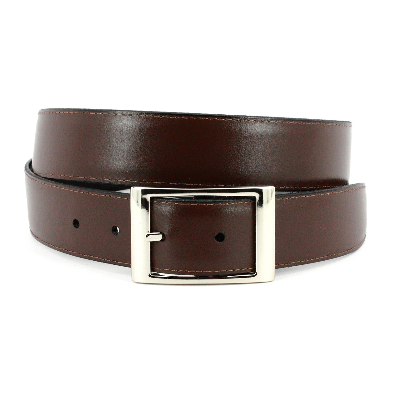 Torino Italian Aniline Leather Reversible Belt Black To Brown 77600 - Image 2