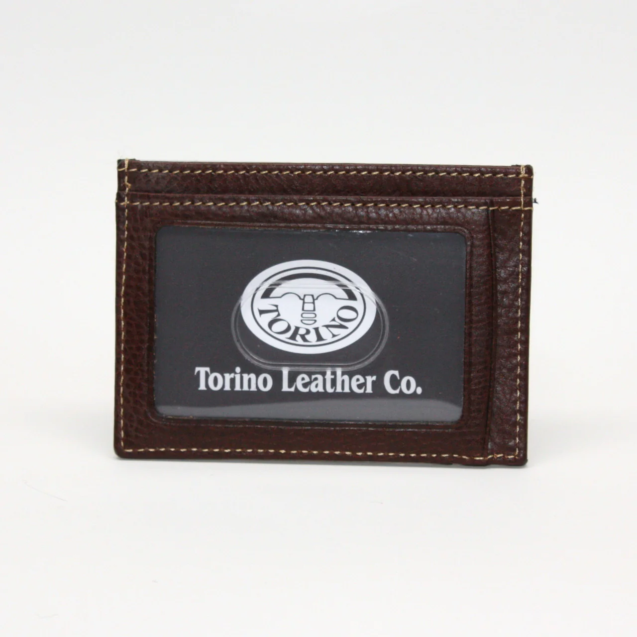 Torino Tumbled Glove Leather ID Card Case Brown - Image 2