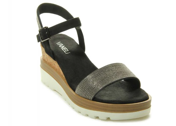 Vaneli Women's Cedra Black Suede w/ Gunmetal Chain