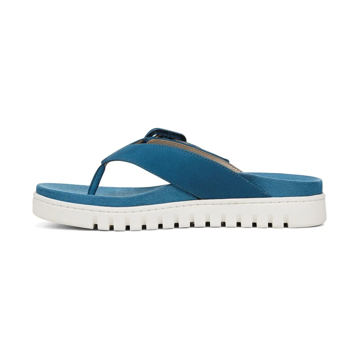 Vionic Women's Uptown Marin Toe Post Sandal Celestial Teal Nubuck - Image 3