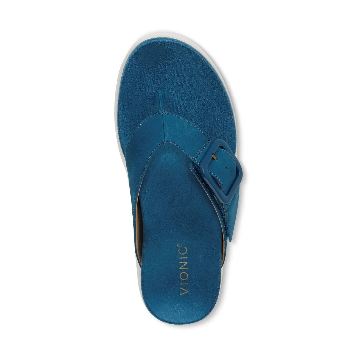 Vionic Women's Uptown Marin Toe Post Sandal Celestial Teal Nubuck - Image 5