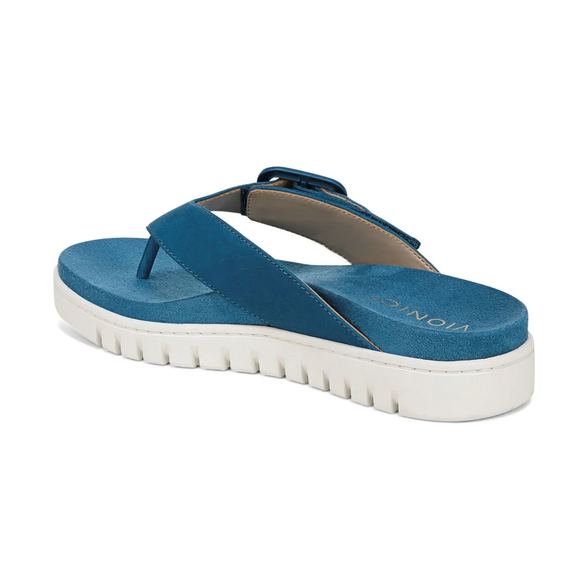 Vionic Women's Uptown Marin Toe Post Sandal Celestial Teal Nubuck - Image 6