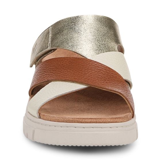 Vionic Women's Uptown Sunset Wedge Sandal Tan Gold Leather - Image 3