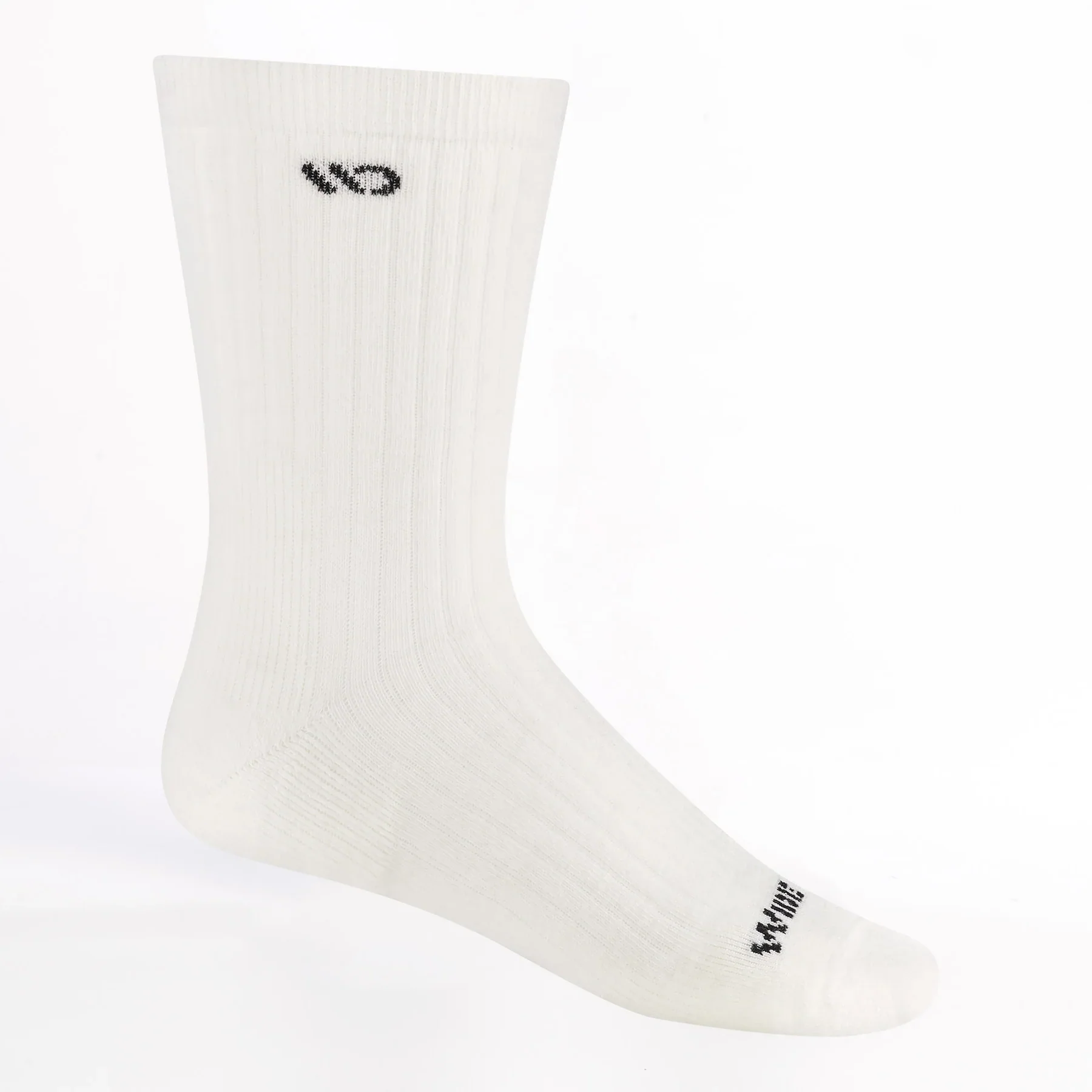Wide Open Men's Solid Cushioned Micro Crew Socks White 9001