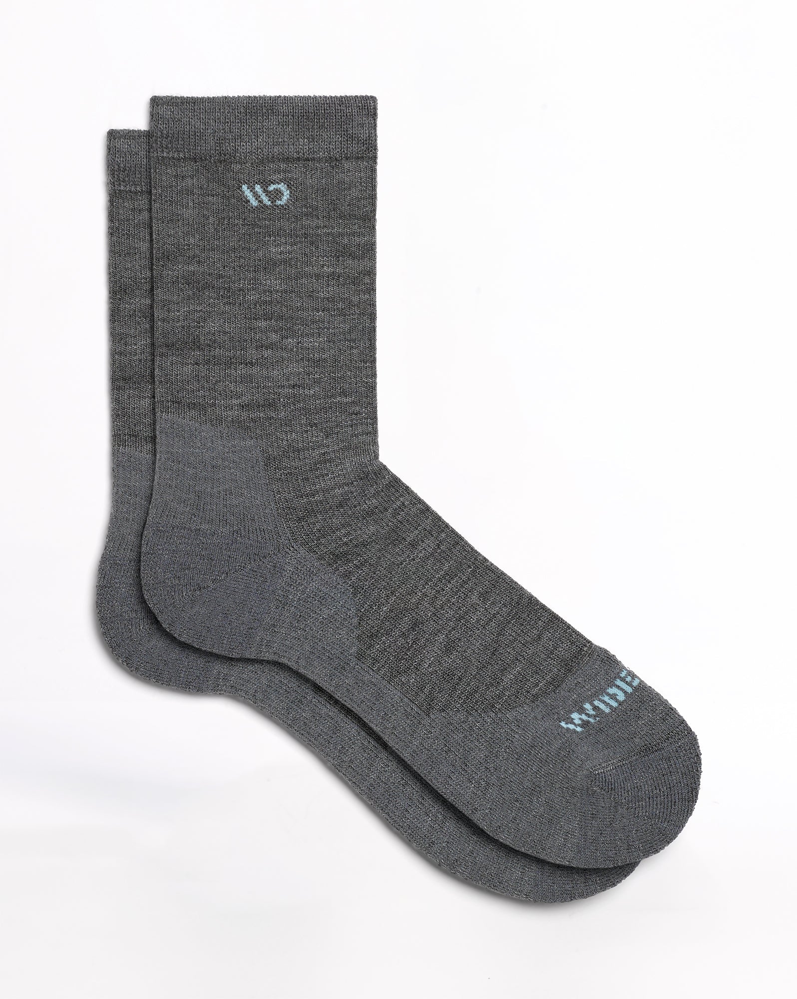 Wide Open Women's Solid Cushioned Crew Socks Gray 9504
